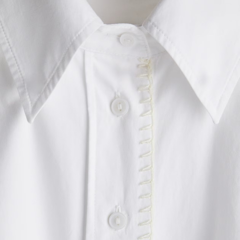 H&M STUDIO COLLECTION STITCHING DETAIL POPLIN SHIRT - Picture 7 of 7